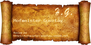 Hofmeister Gusztáv névjegykártya