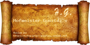 Hofmeister Gusztáv névjegykártya