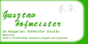 gusztav hofmeister business card
