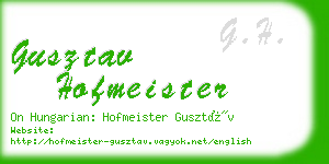 gusztav hofmeister business card